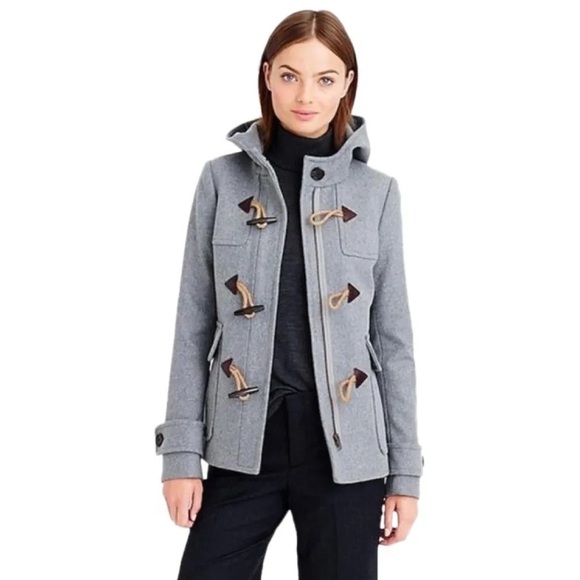 **GETTING DONATED!! SEND OFFER**J. CREW Melton Wool Coat with Toggles, LIKE NEW! - Picture 2 of 8